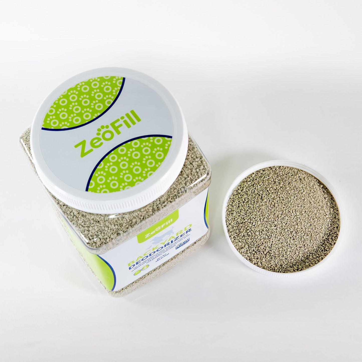 Top view of Backyard Deodorizer granules in lid.