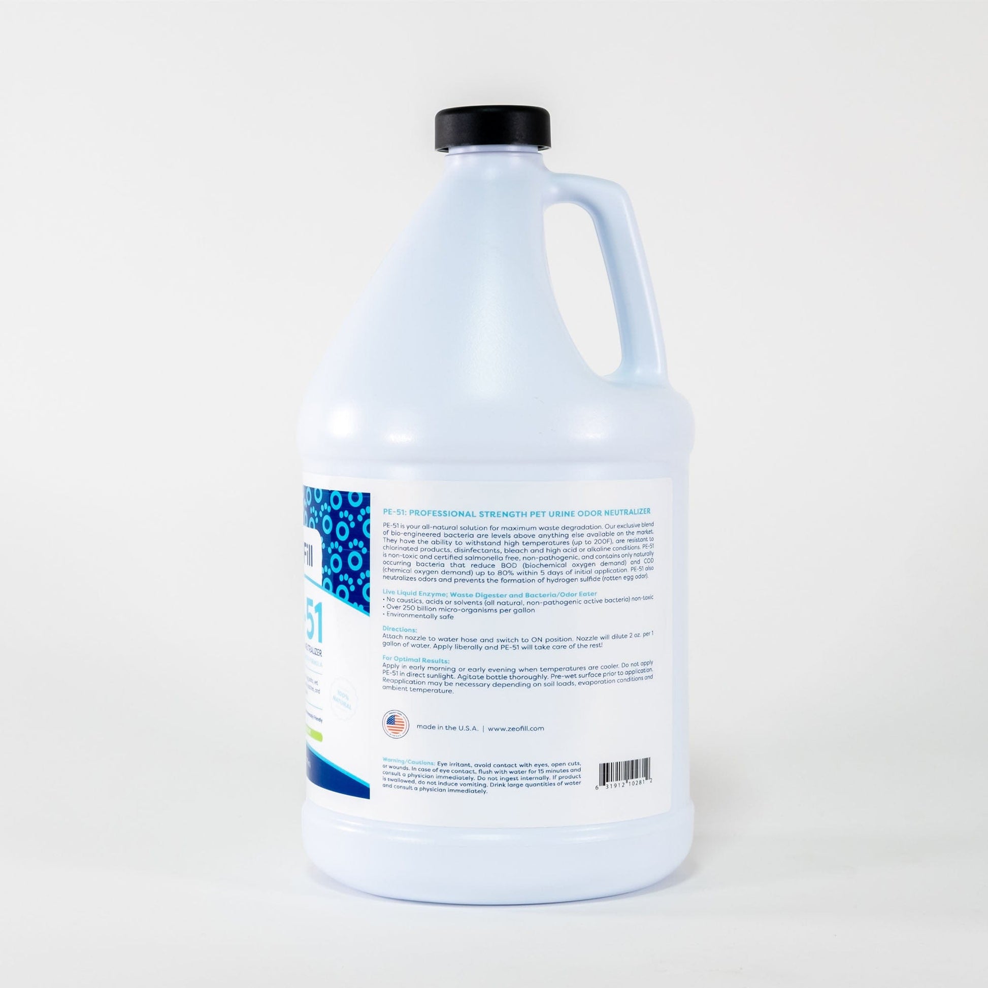 PE-51 Gallon side view of label. 